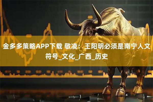 金多多策略APP下载 敬凌：王阳明必须是南宁人文符号_文化_广西_历史